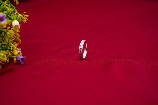 Crystal Pave Textured Ring-925 Sterling Silver-ERAYA Jewellery