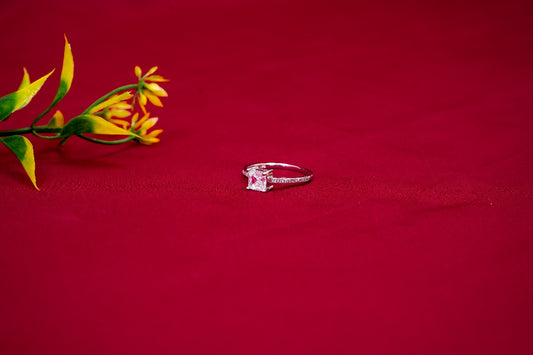 Princess Cut Solitaire Ring-925 Sterling Silver-ERAYA Jewellery