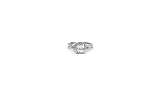Vintage Halo Solitaire Ring-925 Sterling Silver-ERAYA Jewellery