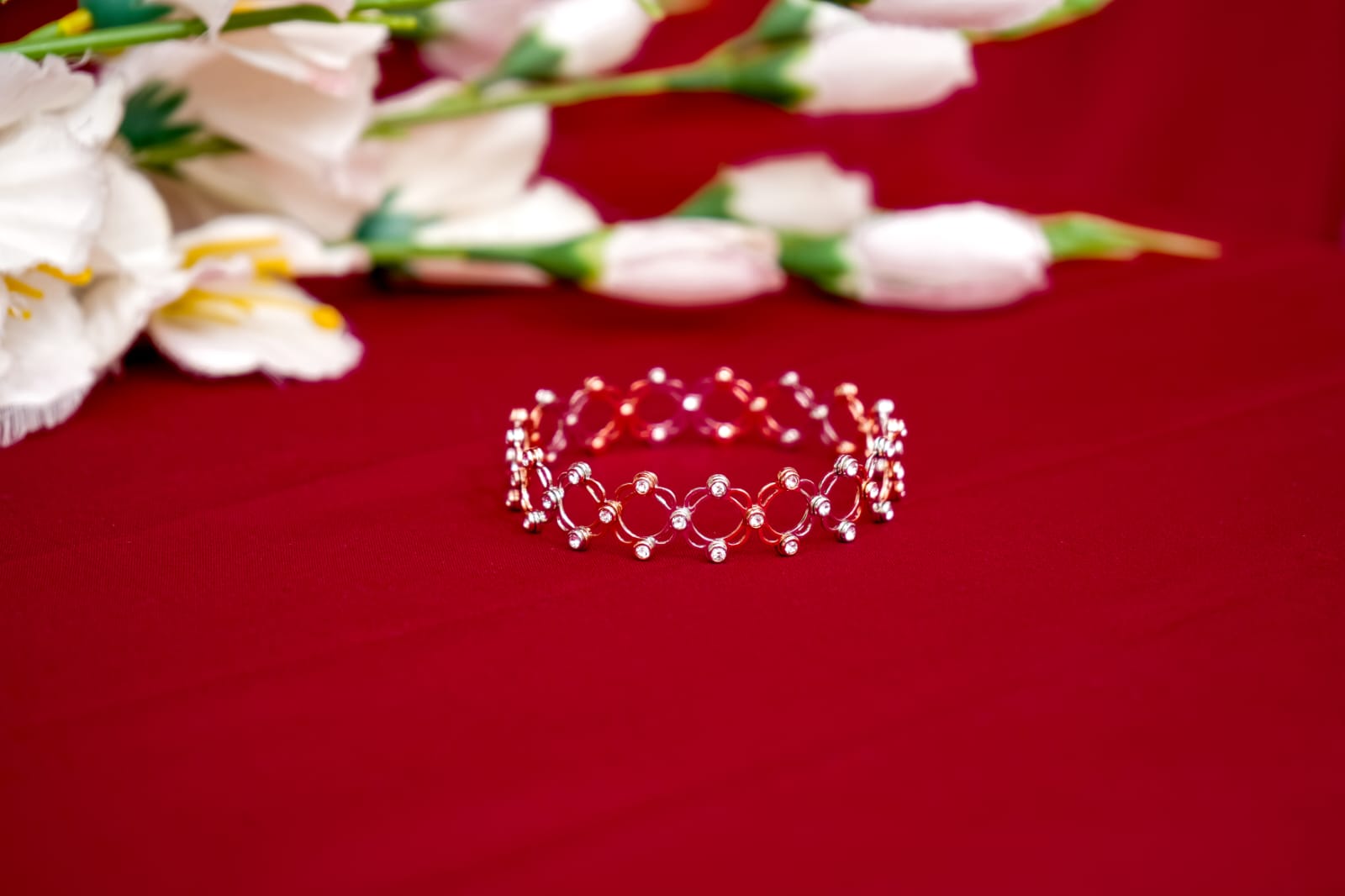 925 Silver Rose Gold Ring-Cum-Kada-925 Sterling Silver-ERAYA Jewellery