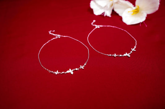 Silver Butterfly Anklet-925 Sterling Silver-ERAYA Jewellery