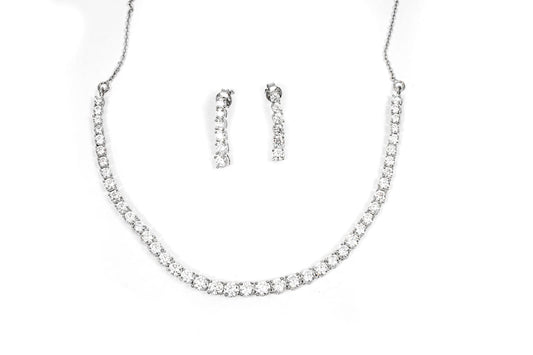 Crystal Choker Necklace-925 Sterling Silver-ERAYA Jewellery