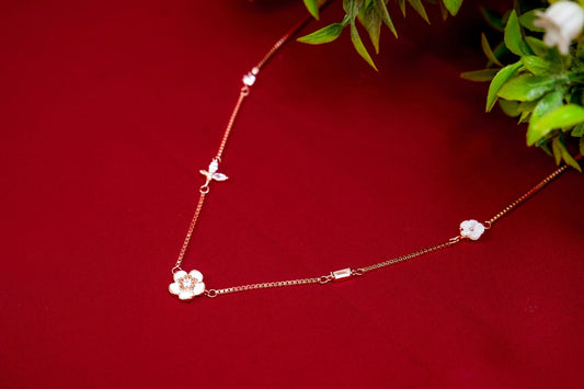 Floral Butterfly Rose-Gold Pendant-925 Sterling Silver-ERAYA Jewellery