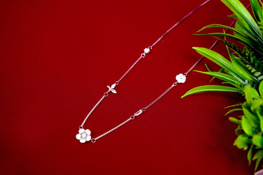 Floral Butterfly Silver Pendant-925 Sterling Silver-ERAYA Jewellery