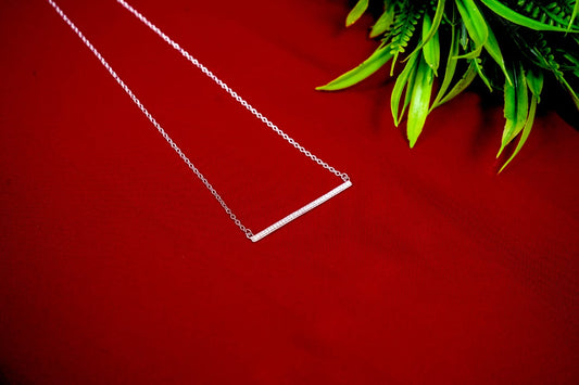 Crystal Bar Silver Pendant-925 Sterling Silver-ERAYA Jewellery