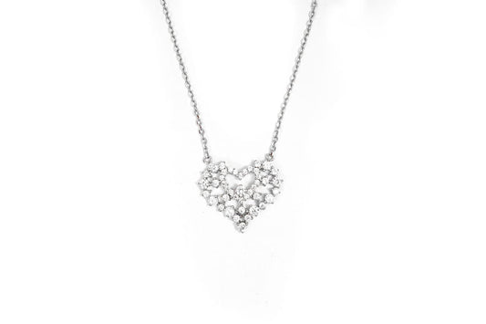Lace Heart Crystal Pendant-925 Sterling Silver-ERAYA Jewellery