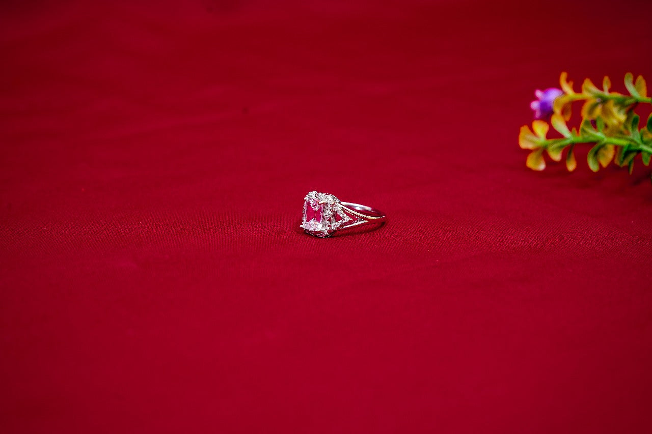 Trapezoid Solitaire Ring-925 Sterling Silver-ERAYA Jewellery