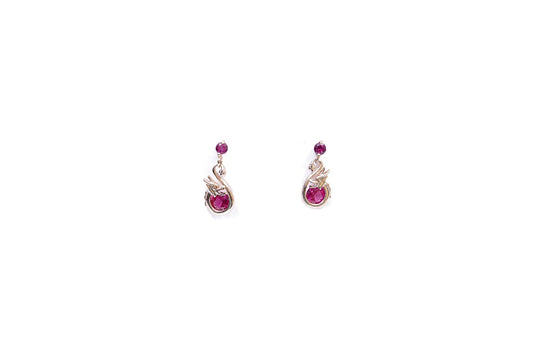 Swan Motif Rose-Gold toned Earrings-925 Sterling Silver-ERAYA Jewellery