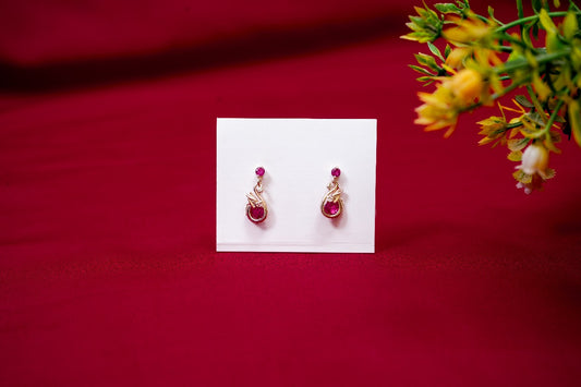 Swan Motif Rose-Gold toned Earrings-925 Sterling Silver-ERAYA Jewellery